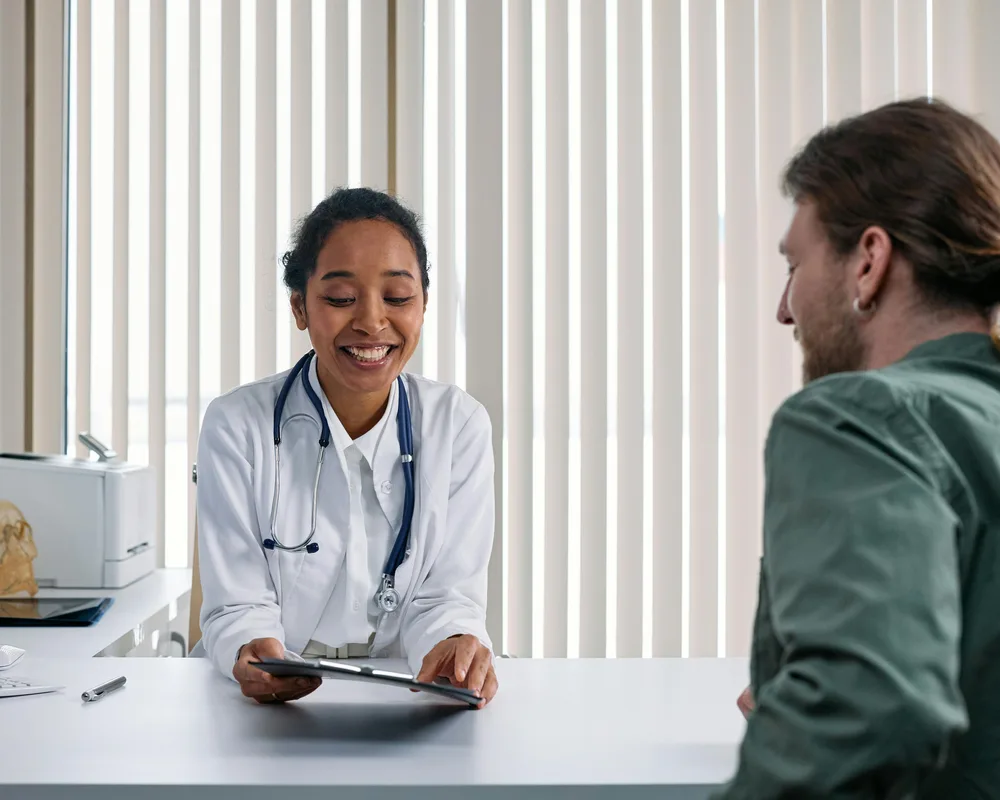 A doctor in consultation with a patient